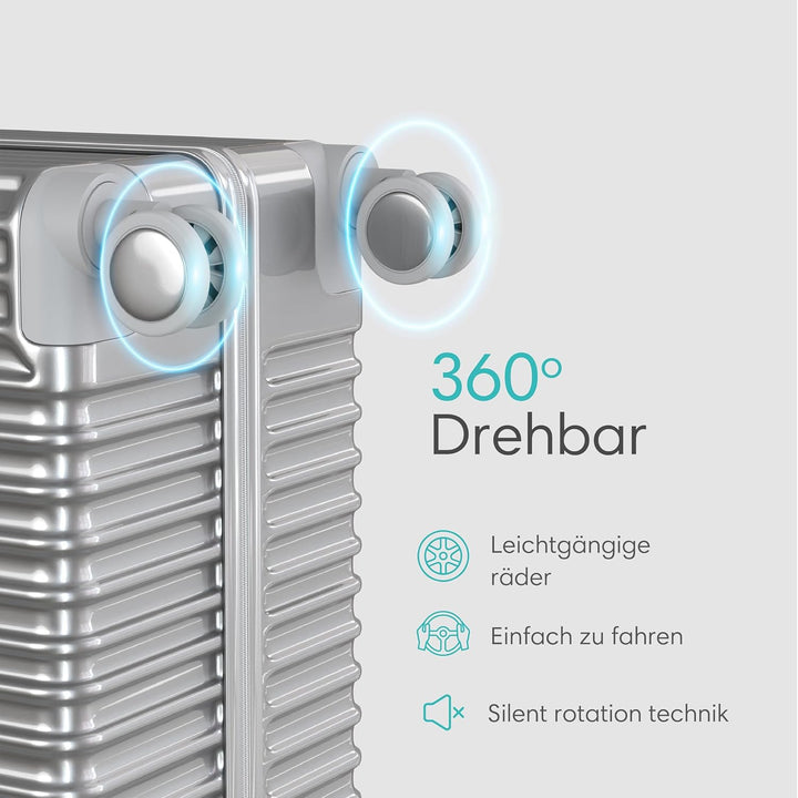 Voyagoux Kofferset 2 teilig - 39L & 71L, Hartschalenkoffer Set, TSA-Schloss, ABS, 4X 360° Rollen, Ro