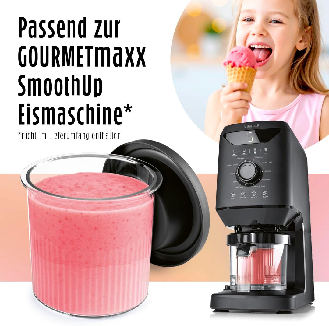 GOURMETmaxx SmoothUp Eismaschine Becher Set 2 teilig | Eismaschine Becher Zusatz Becher für GOURMETm