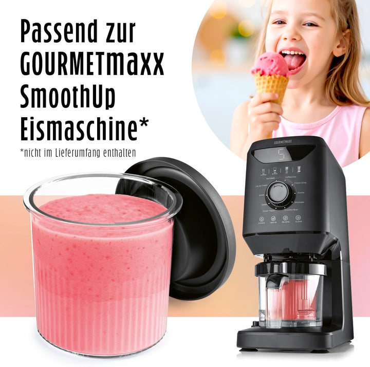 GOURMETmaxx SmoothUp Eismaschine Becher Set 2 teilig | Eismaschine Becher Zusatz Becher für GOURMETm