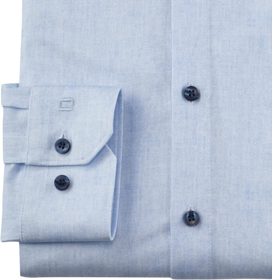 OLYMP Herren Businesshemd Langarm No. Six 24/Seven,super Slim,Stehkragen 45 Bleu 11, 45 Bleu 11