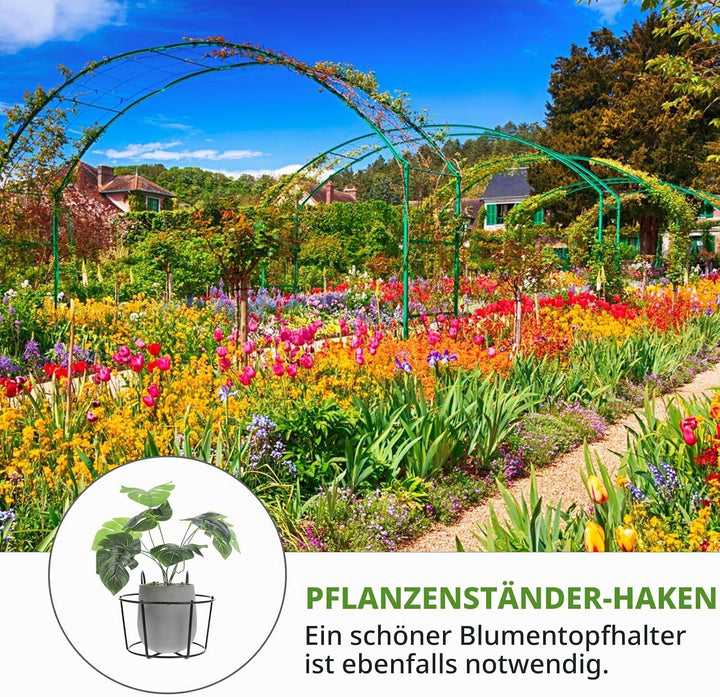 Yardwe Metall Blumentopfhalter 2 Stück mit Schwarzem Eisenrahmen Hängende Pflanzenhalterung für Gelä