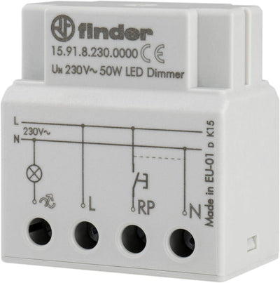 Finder 159182300000PAS Elektronischer Einbau-Dimmer, 230 VAC, für weissleuchtende Lampen