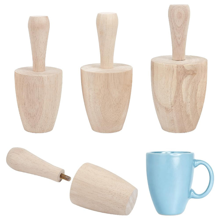 UNICRAFTALE 3 Stück 3 Grössen Tassen Töpferformen Gebogene Holz Gipsformen Töpferformwerkzeug Holz T
