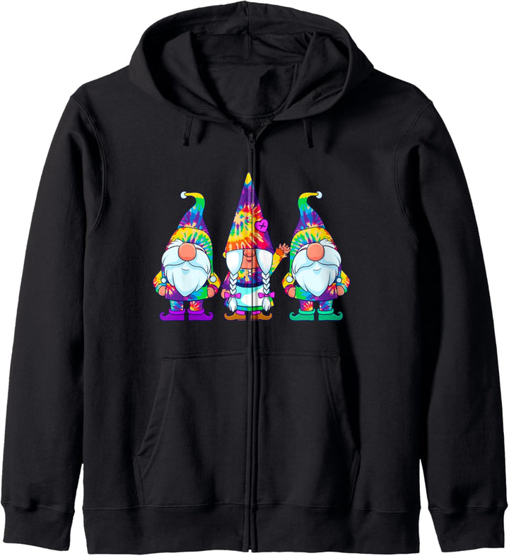 Drei Hippie Gnome Tie Dye Retro Vintage Hut Frieden Gnome Kapuzenjacke