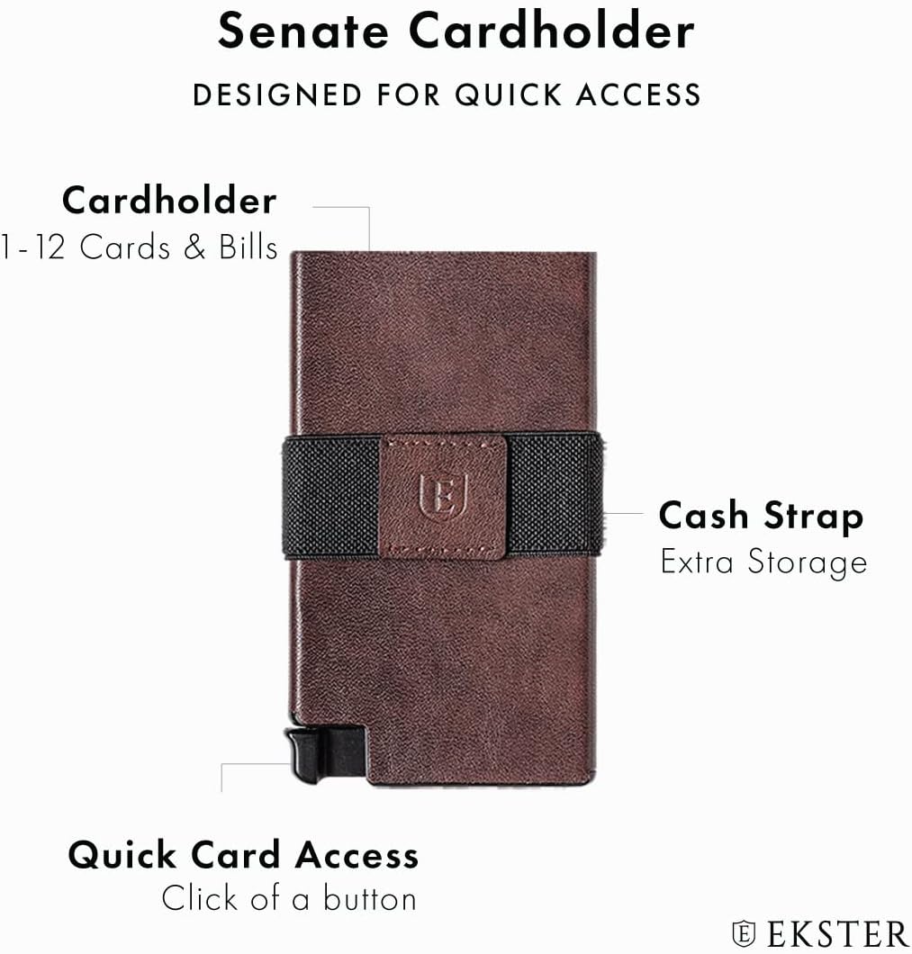 Ekster: Senate – Leder Kartenhalter Geldbörse – RFID-Blockierung – schneller Kartenzugriff OSFA Klas