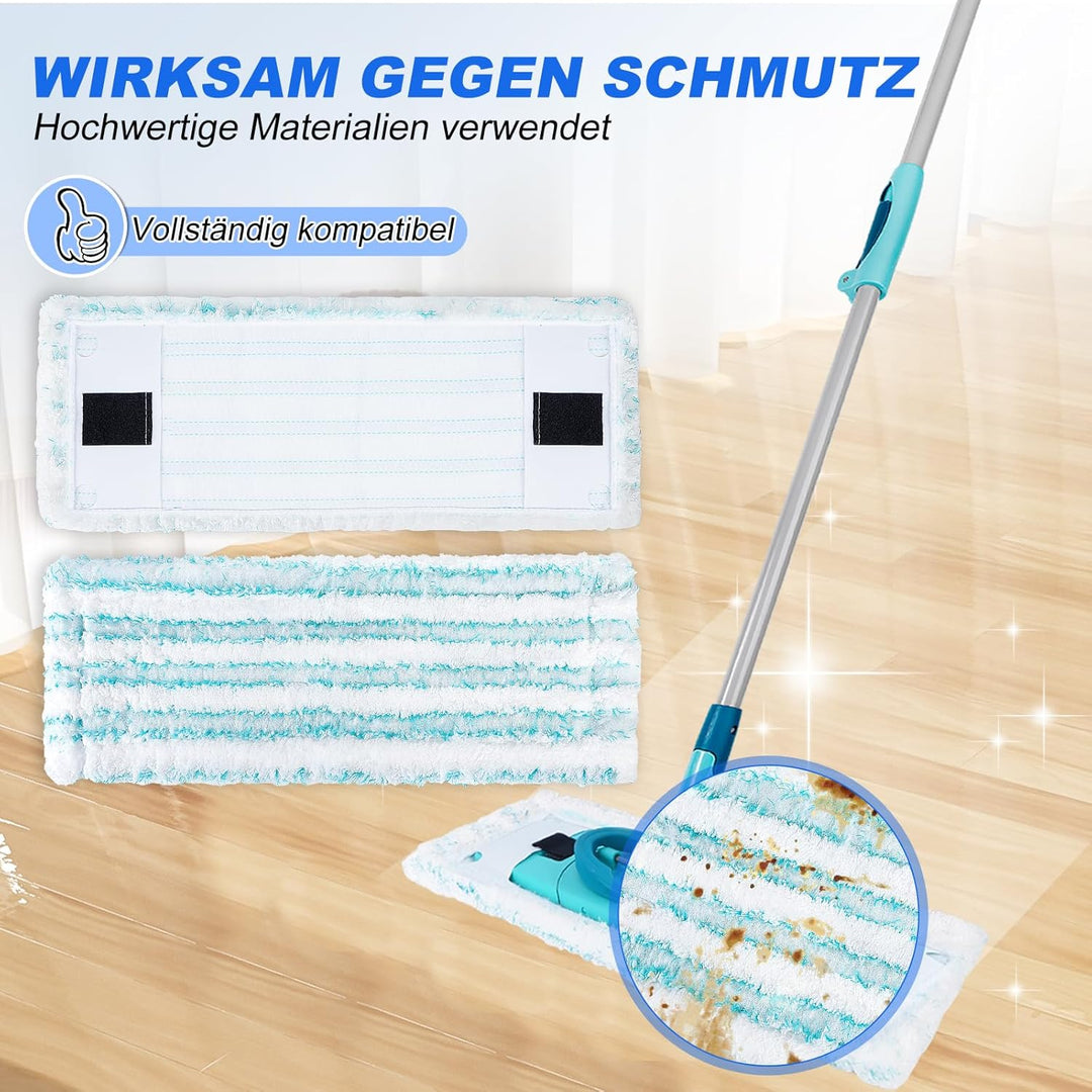 KEEPOW 6 Wischbezüge für Leifheit Clean Twist M Ergo Micro Duo, Ersatzbezüge mit 2-Faser-System, Kom