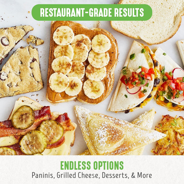 GreenChef Electric Sandwichmaker, PFAS-freie Gesunde Keramik-Antihaft, Panini, Sandwichtoasts, Grill