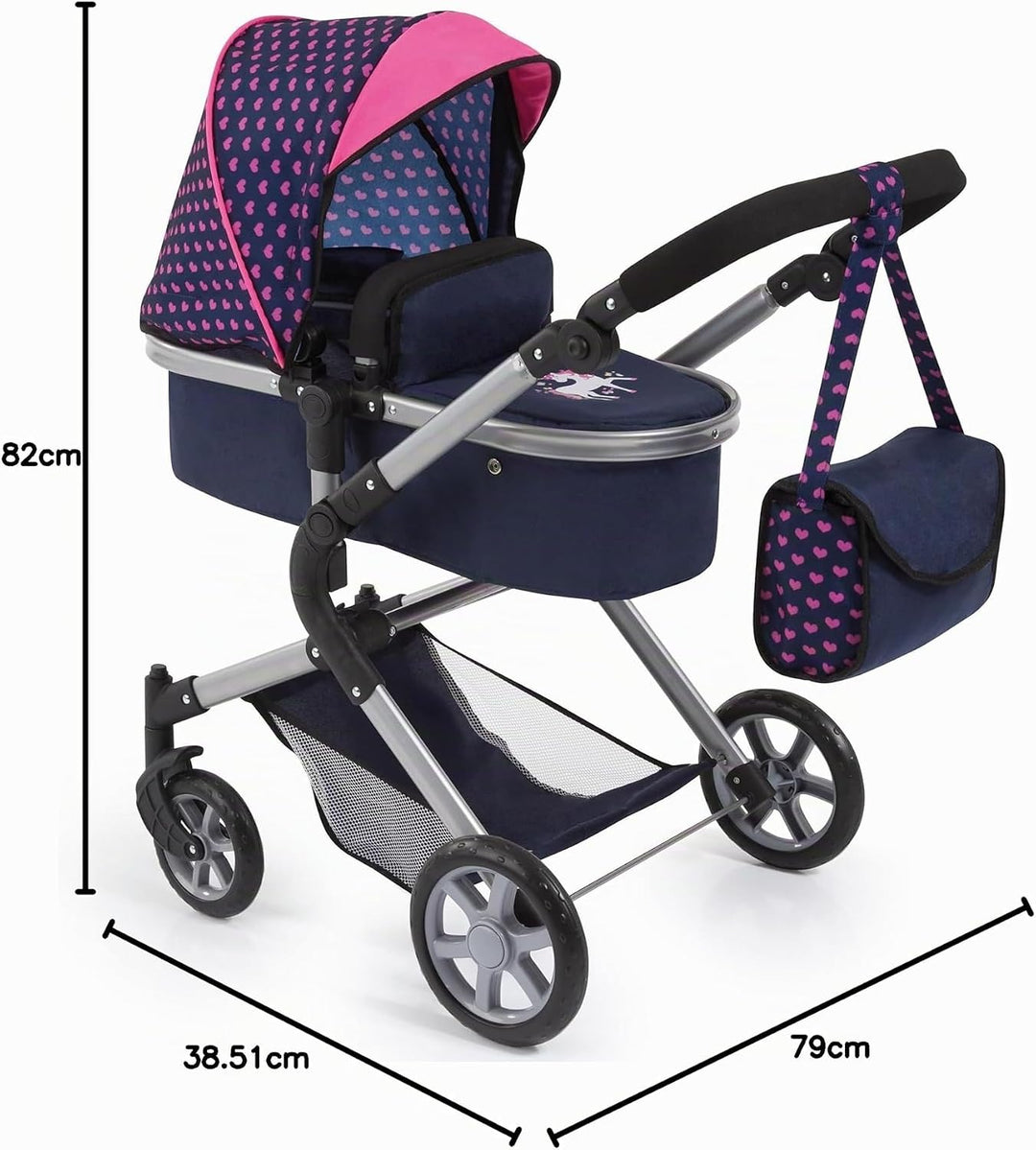 Bayer Design 18154AA City Neo Puppenwagen mit Wickeltasche und Einkaufskorb / umwandelbar in einen S