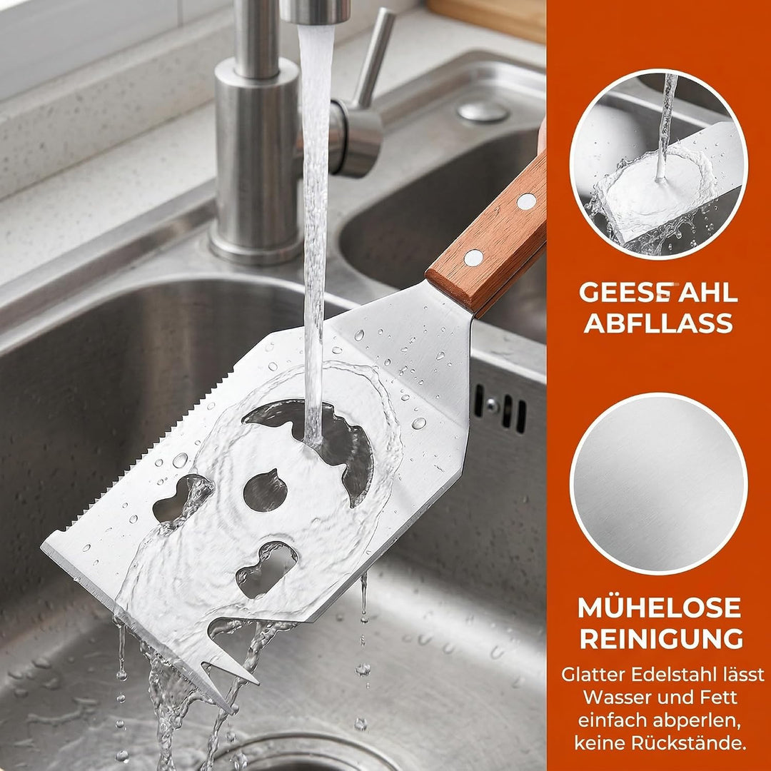 Multifunktionaler Grillwender und -Gabel,Maslasee geeignet für Grillgeräte, multifunktionales Grillb