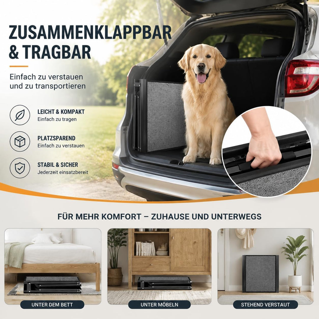 Hunderampe Auto Klappbar, Hundetreppe Auto Hunde Bis 115kg Einstiegshilfe Hundetreppe, Hundetreppe A