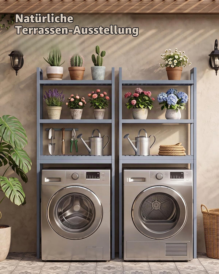 SMIBUY Badezimmer-Aufbewahrungsregal, Bambus-Über-der-Toilette-Organizer-Rack, freistehender WC-Plat