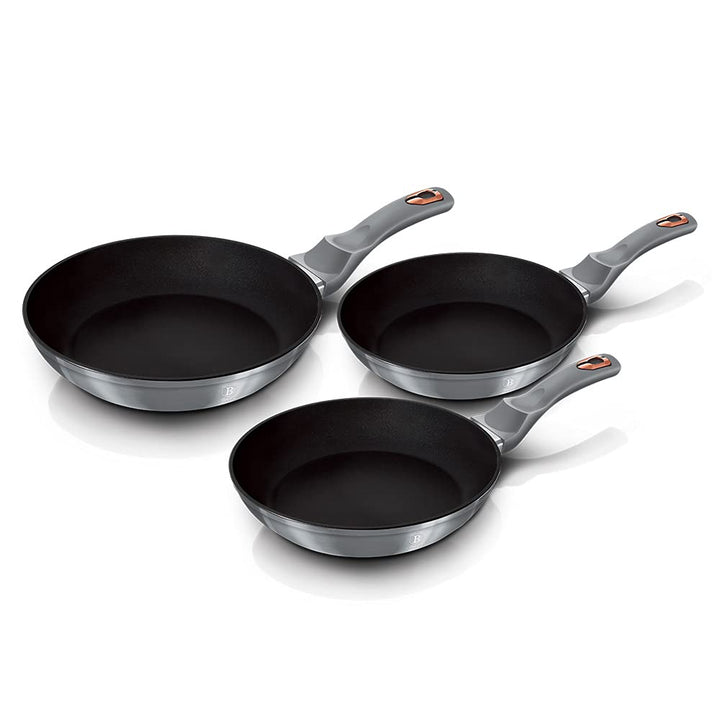 Bratpfannen-Set 3-teilig moonlight Schwarz, Schwarz
