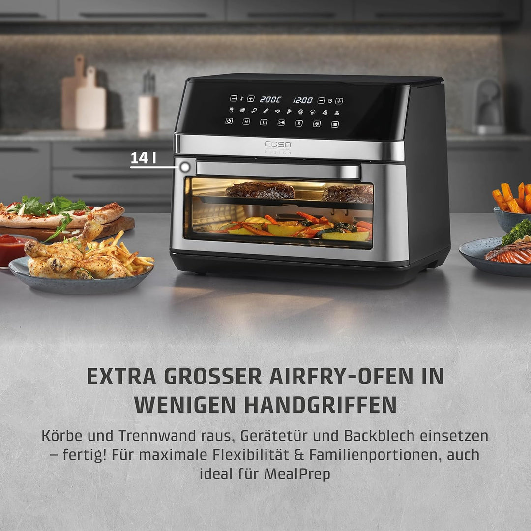 CASO AirFry DuoChef - Heissluftfritteuse - 2in1 Air Fryer mit 2 Frittierkörben oder als grosser Airf