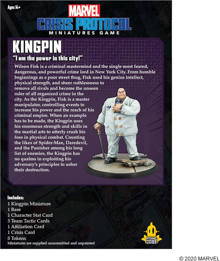 Atomic Mass Games, Marvel Crisis Protocol: Character Pack: Kingpin, Miniatures Game, Ages 10+, 2+ Pl