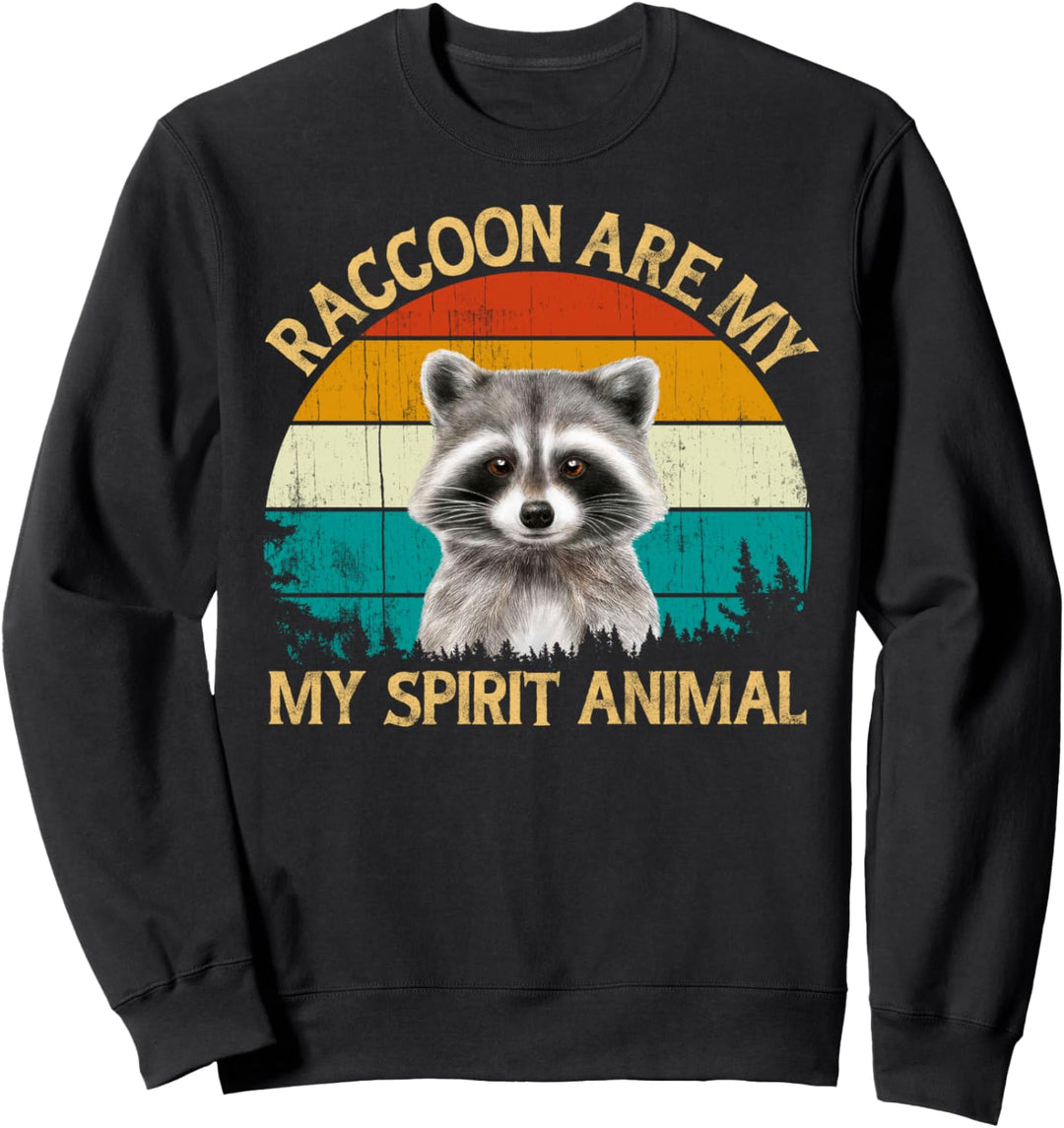 Vintage Retro Style Wild Animal Raccoon Are my Spirit Animal Sweatshirt