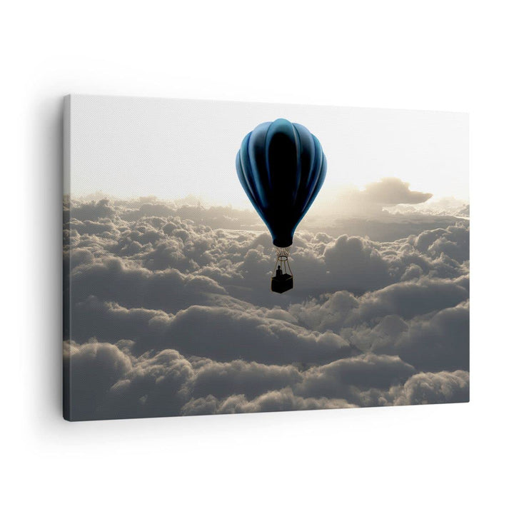 Bilder auf Leinwand Wolke Ballon Himmel Leinwandbild mit Rahmen 70x50cm Wandbilder Dekoration Wohnzi