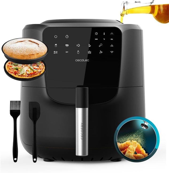 Cecotec Cecofry Rain Pack Luftfritteuse, ölfrei, 5,5 l, mit Zubehör, 1550 W, eingebautes Ölspray, au