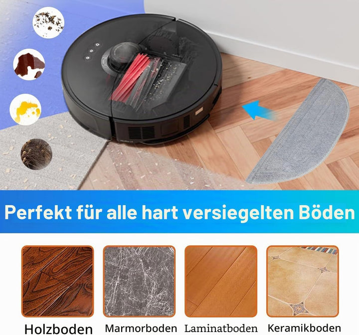 HomeTimes Ersatzteile für Roborock S8 MaxV Ultra Saugroboter Zubehör mit 2 Gummibürsten 2 HEPA-Filte
