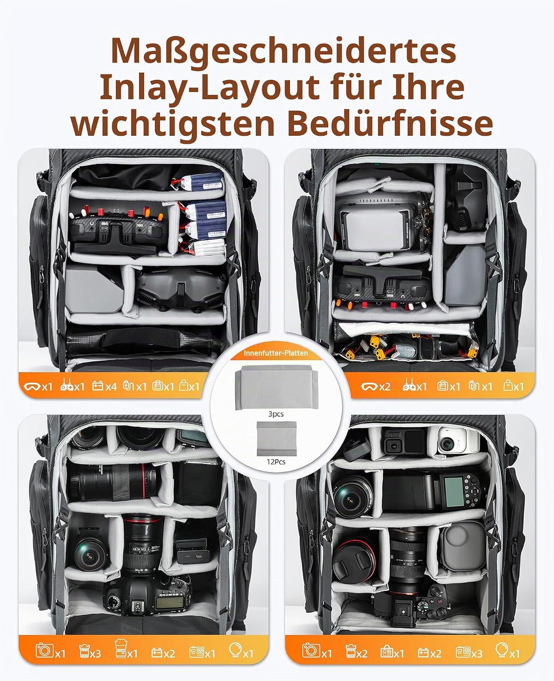 FPV Drohnen Rucksack-Professionelle Wasserdichte Umhängetasche für FPV Racing Quadcopter/FPV-Brille/