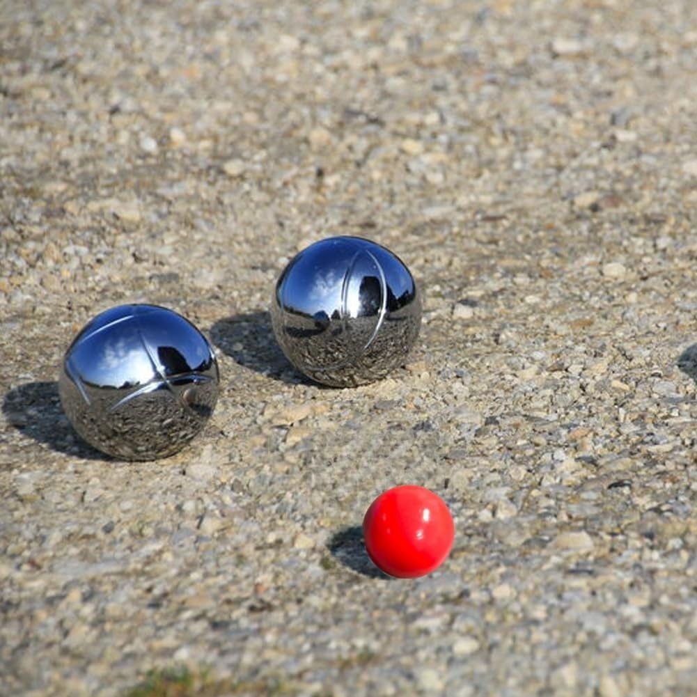 Magnetic Petanque Ball Pickup Set mit 3 Holz Boule Cochonnets Messlatte und Holzkasten,Blue Magnet A