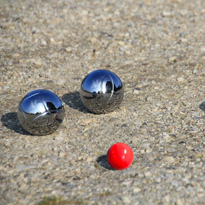 Magnetic Petanque Ball Pickup Set mit 3 Holz Boule Cochonnets Messlatte und Holzkasten,Blue Magnet A