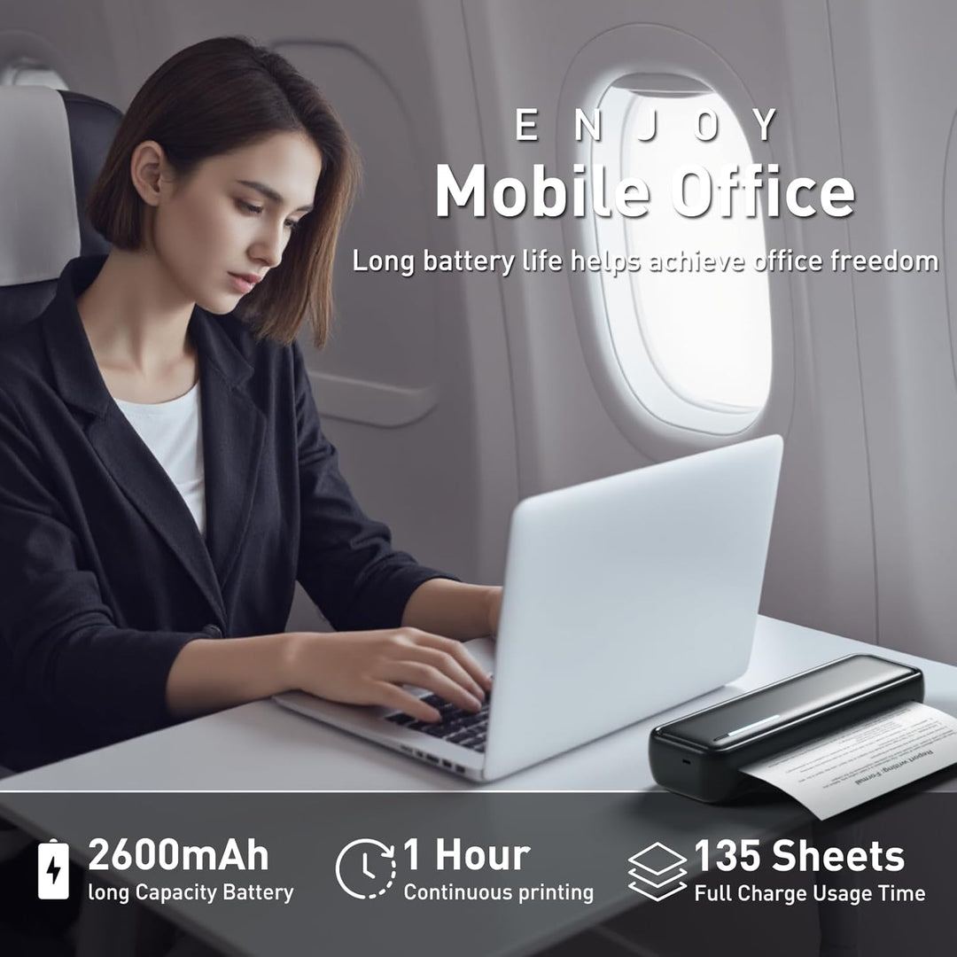Bisofice X9 Mobiler Drucker Thermodrucker A4, Bluetooth Tragbarer Drucker für Handy, Portable Printe
