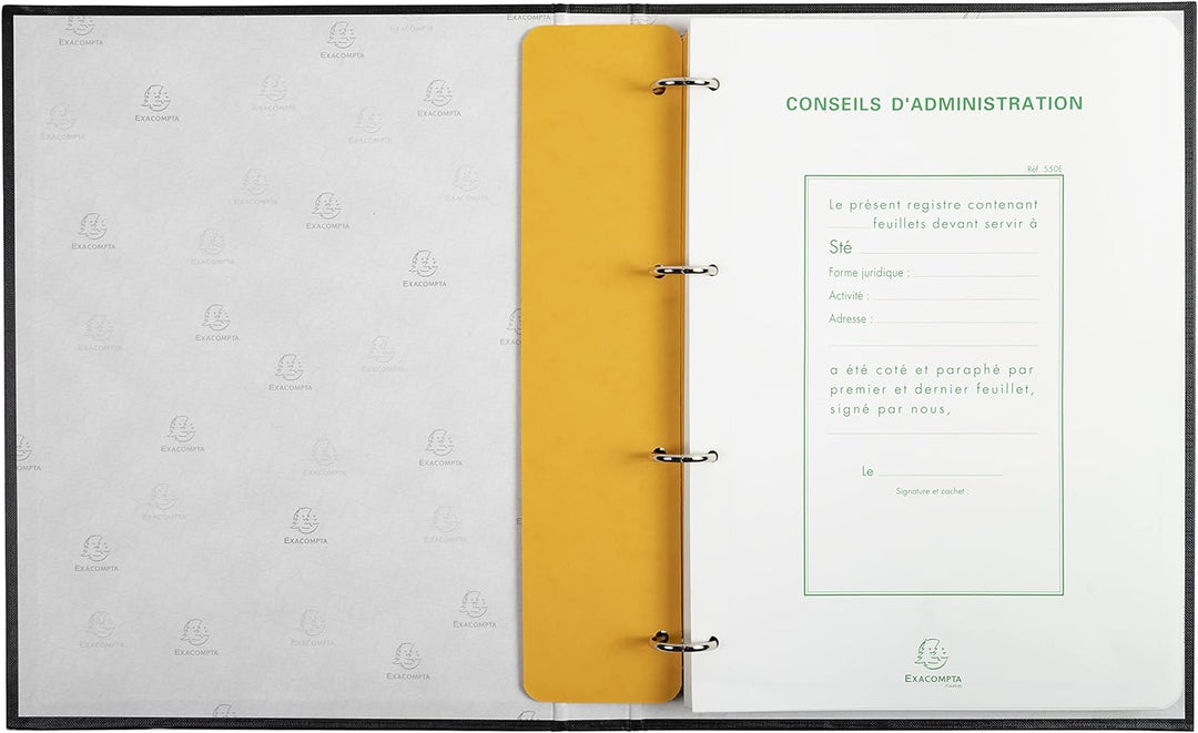 Reliure Registre 29,7x21cm 4 Anneaux avec Recharge (5419e) - Deliberations Conseil d'Administration