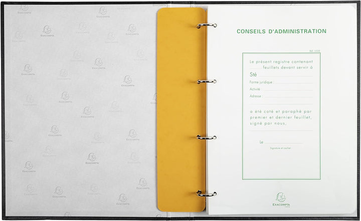 Reliure Registre 29,7x21cm 4 Anneaux avec Recharge (5419e) - Deliberations Conseil d'Administration