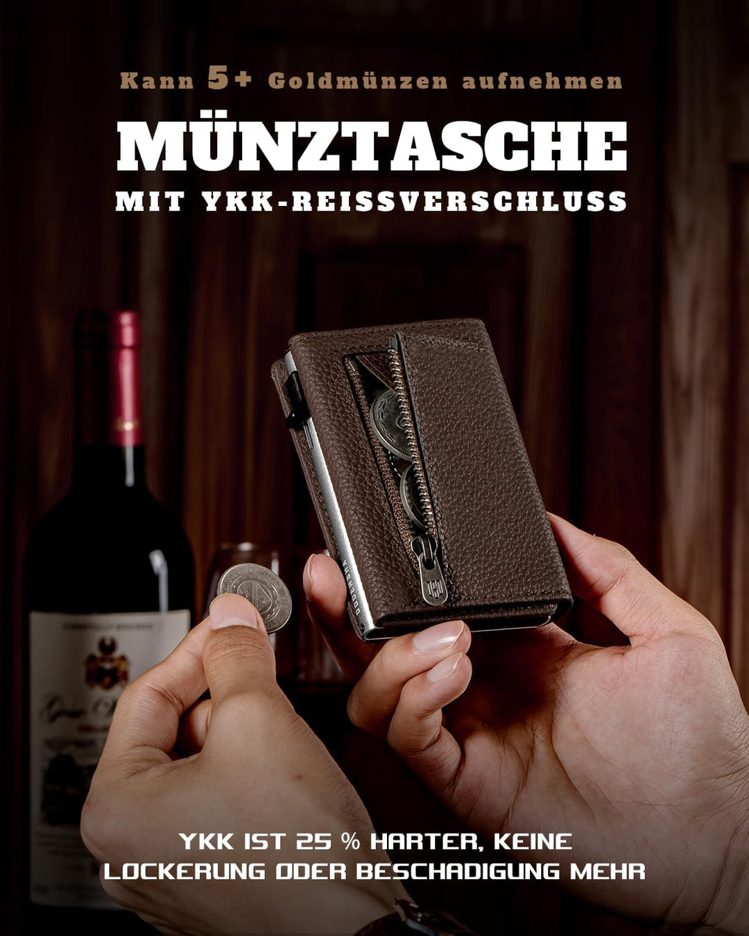 DODENSHA® MagSnap Pebble Airtag Wallet Herren I Kartenetui Herren I Smart Wallet für 10+ Karten I Wa