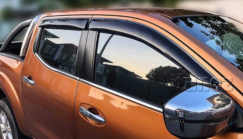 TUNEZ® Regenschutz Fenster Türvisier Wetterschutz Auto kompatibel mit Navara NP300 D23 STX Baujahr 2