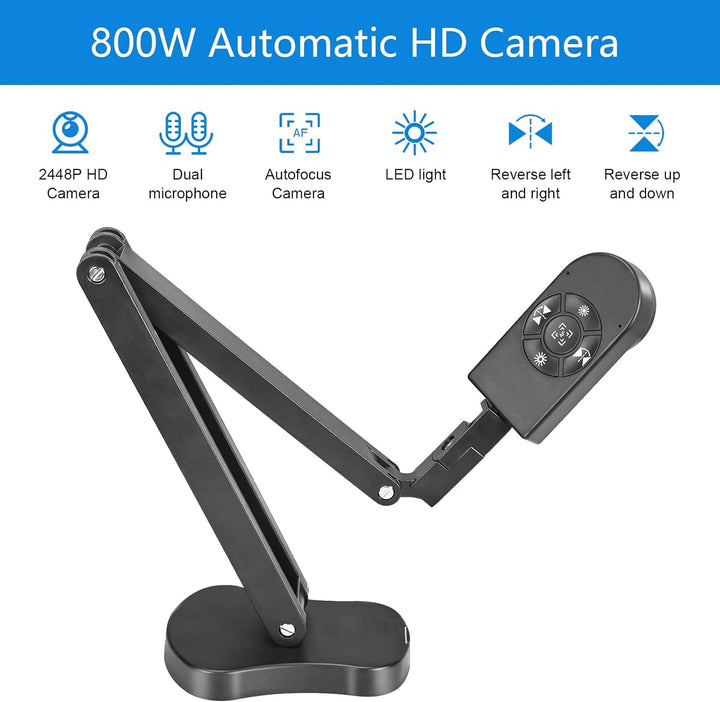 Kitchbai 4K Ultra High Definition 8MP USB-Dokumentenkamera - Mac OS, Windows, Chromebook, Zoom, Micr
