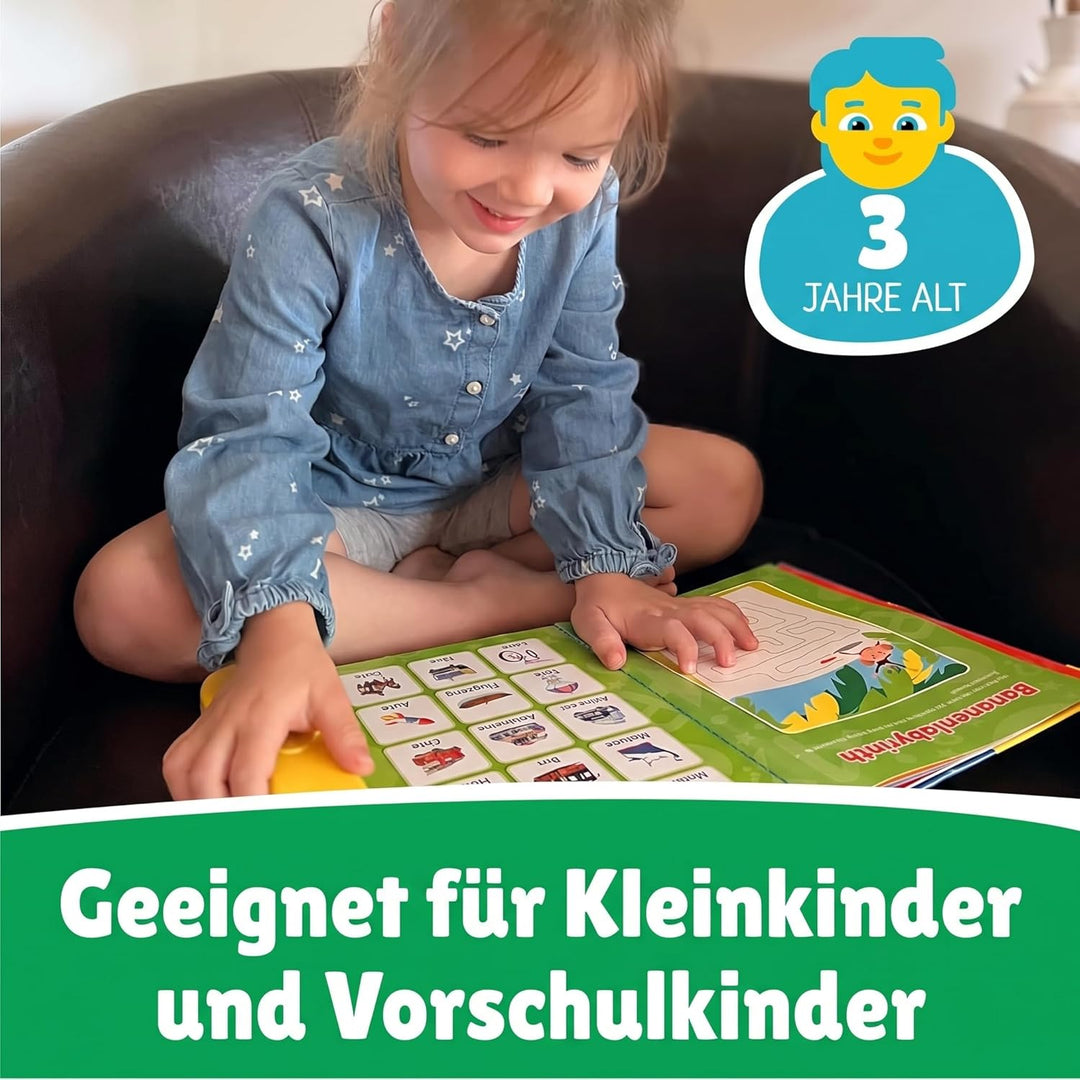 Boxiki Kids Englisch ABC Klangbuch für Kinder / Englische Buchstaben & Wörter, Lernspielzeug. Lernak