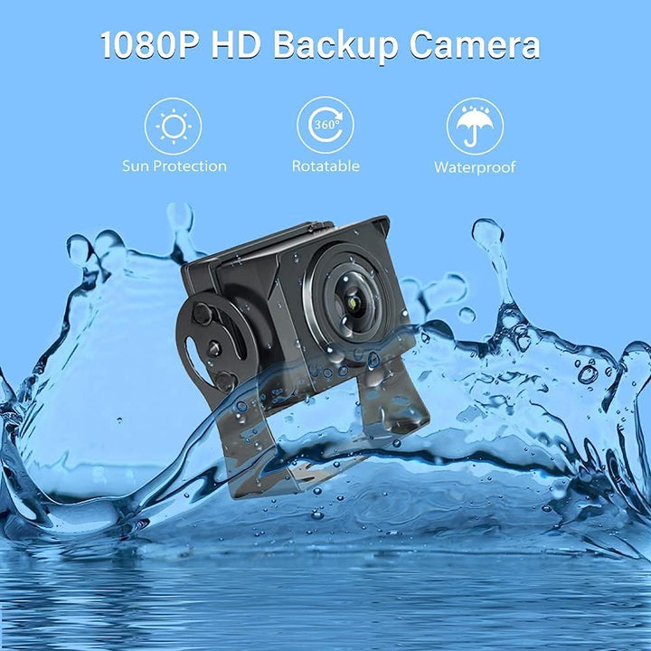 Hikity Rückfahrkamera Set AHD mit 7 Zoll LCD Monitor &amp; Kamera Nachtsicht IP69 Wasserdicht für LKW, A