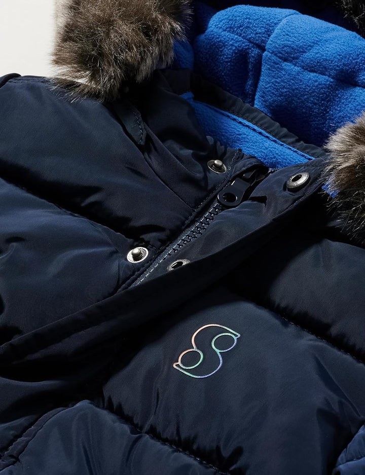 s.Oliver Steppjacke mit abnehmbarem Kunstfell 80 Blau, 80 Blau