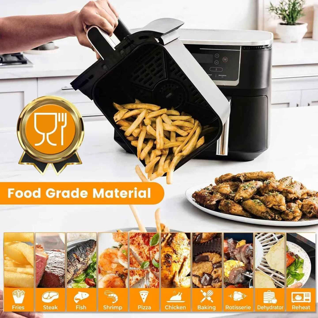 GCQ Air Fryer Grillpfanne für Ninja Foodi AF400EU 9,5 l 6-in-1 DualZone 2 Schubladen Heissluftfritte