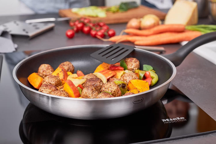 RÖSLE Basic Line Bratpfanne Ø 24 cm, Universalpfanne mit Antihaftversiegelung ProPlex, Edelstahl 18/