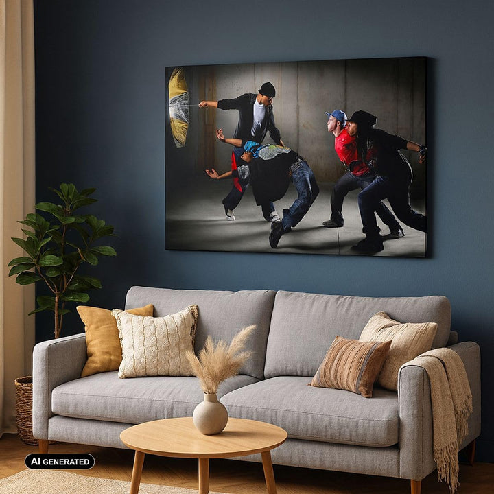 Bilder auf Leinwand 100x70cm Leinwandbild Gleichgewicht Tänzer springen Gross Wanddeko Bild Schlafzi