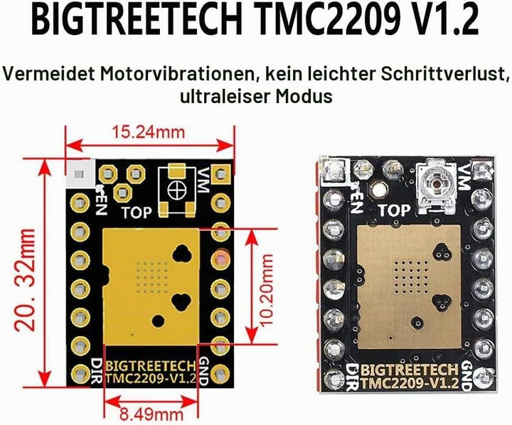 BIGTREETECH Octopus V1.1 Steuerplatine + PI TFT50 Touchscreen + 8 TMC2209 Treiber für 3D Drucker Upg