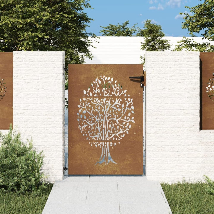 vidaXL Gartentor 85x150 cm Cortenstahl Baum-Design 85 x 150 cm, 85 x 150 cm