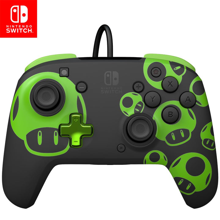 PDP Switch Rematch verkabelt controller 1-UP Glow in the dark Offiziell Lizenziert durch Nintendo -