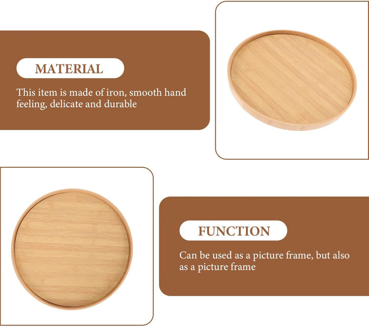 FOMIYES Runder Wand-Bilderrahmen aus Holz, 35 cm, DIY-Gemälde, Ausstellungsrahmen, runder Bilderrahm