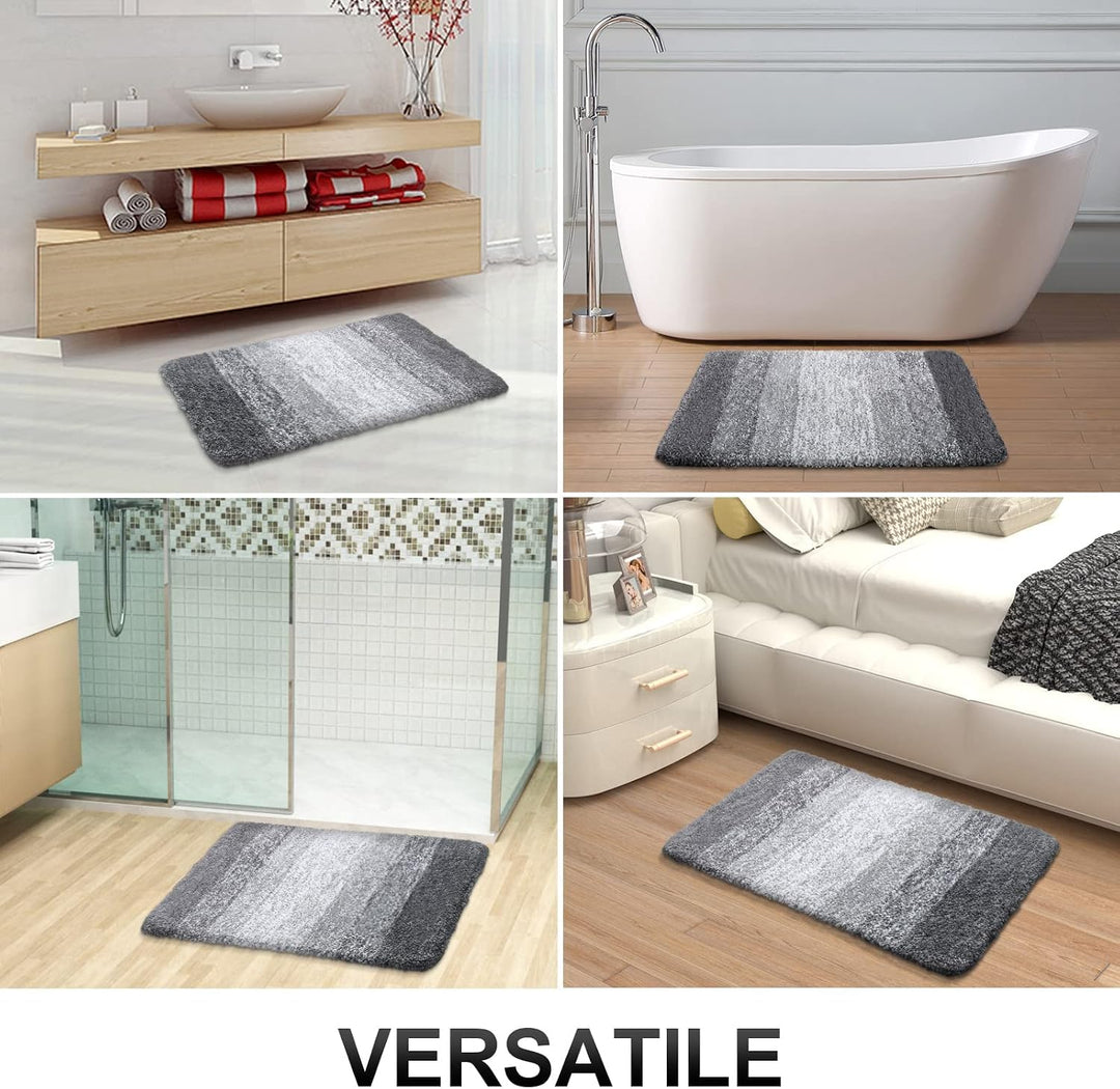 Homaxy Weich Badezimmerteppich 60x120 cm, rutschfest waschbar Badematte Flauschige Hochflor Badteppi