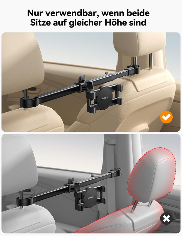JOYROOM Tablet Halterung Auto Kopfstütze [Bilaterale Fixierung] Tablethalterungen Auto mit Metallarm