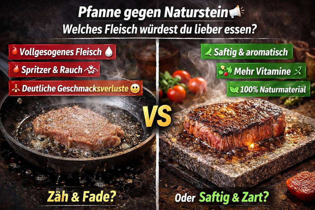 Naturstein-Grillplatte aus Speckstein 20×30×3 cm – Hitzebeständige Kochfläche zum Grillen, Braten &