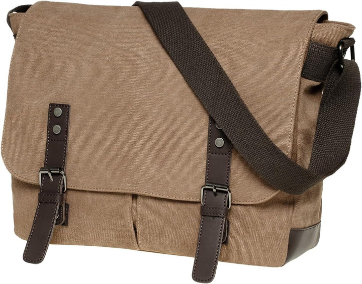 KAUKKO Laptoptasche 14 Zoll Umhängetasche Canvas für Arbeit Uni