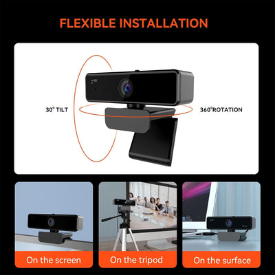 Nuroum V11 Webcam 2K, PC Kamera mit Mikrofon Full HD 1080P/60fps, 1440P/30fps, Rauschunterdrückung/9