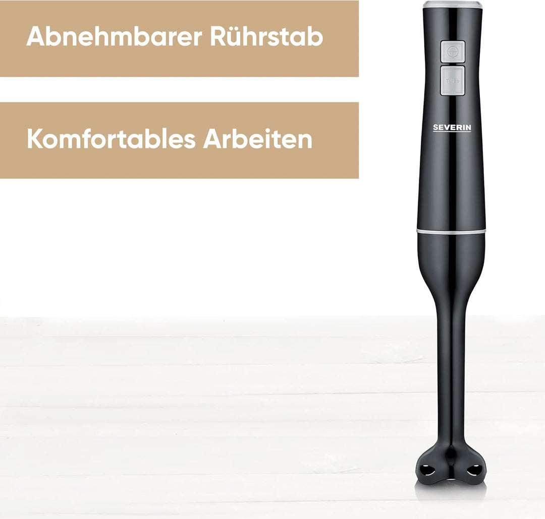 SEVERIN Stabmixer zum Pürieren und Zerkleinern, leistungsstarker Mixstab mit Turbostufe, abnehmbarer