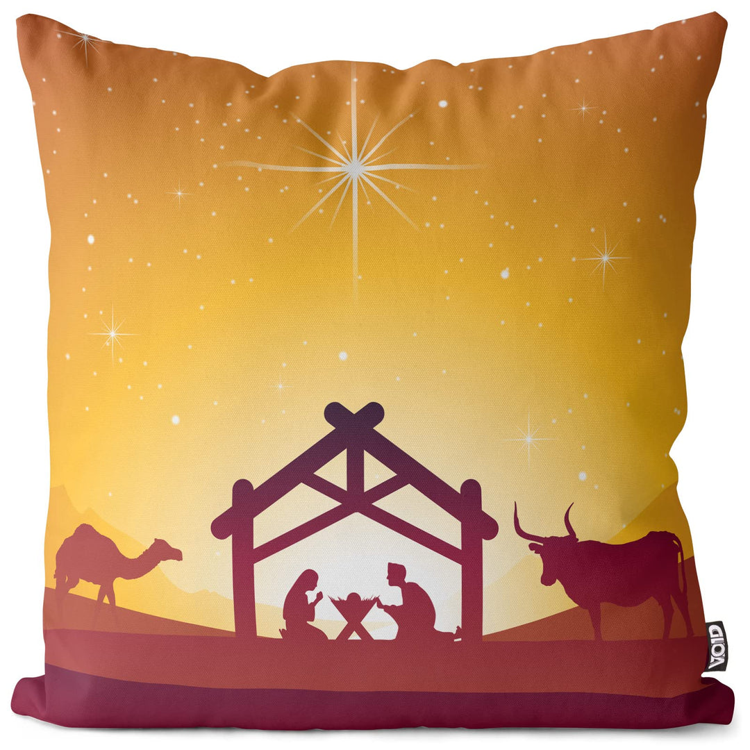 VOID Krippe Maria Josef Kissenbezug Kissenhülle Sofakissen Kissen Deko Weihnachten Winter Weihnachts