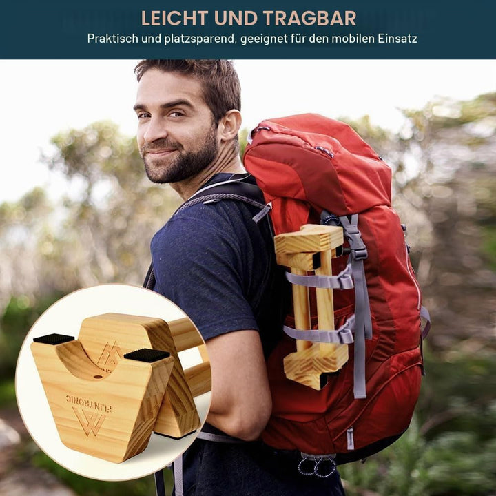 flintronic Liegestützgriffe Holz, Rutschfeste Push-Up Bars, Ergonomische Handstandgriffe für Calisth