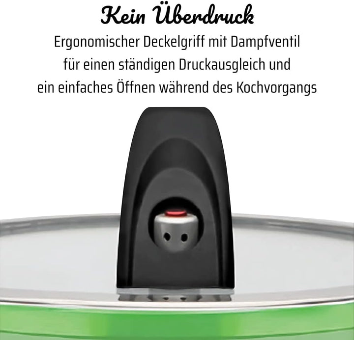 GSW Ceramica Energiespartopf — hochwertiger Kochtopf mit Deckel, ideal für energiesparendes Kochen,